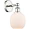 Edison Belfast 11.5"High Polished Nickel Sconce With Matte White Shade