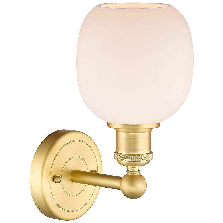 Image 2 Edison Belfast 11.5"High Satin Gold Sconce With Matte White Shade more views