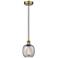 Edison Belfast 6" Antique Brass Cord Hung Mini Pendant w/ Seedy Shade