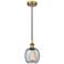 Edison Belfast 6" Brushed Brass Cord Hung Mini Pendant w/ Seedy Shade