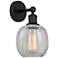 Edison Belfast 6" Matte Black Sconce w/ Clear Crackle Shade
