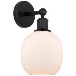 Edison Belfast 6" Matte Black Sconce w/ Matte White Shade