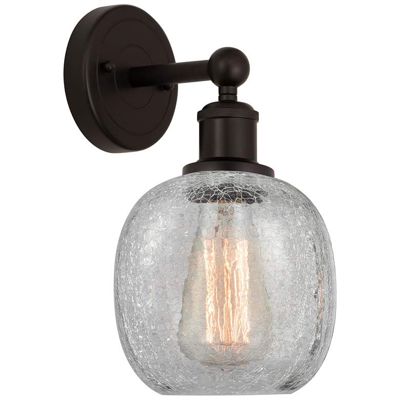 Image 1 Edison Belfast 6" Oil Rubbed Bronze Sconce w/ Clear Crackle Shade