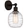 Edison Belfast 6" Oil Rubbed Bronze Sconce w/ Deco Swirl Shade