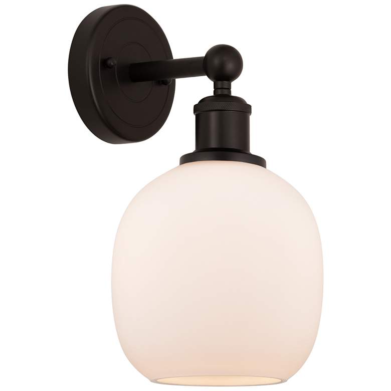 Image 1 Edison Belfast 6" Oil Rubbed Bronze Sconce w/ Matte White Shade
