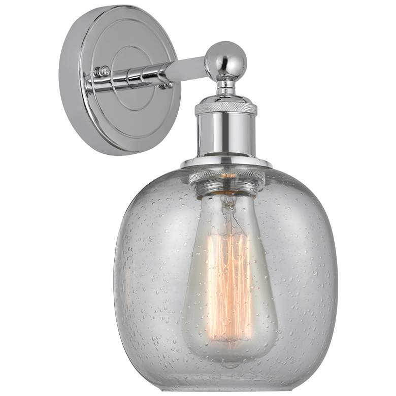 Image 1 Edison Belfast 6" Polished Chrome Sconce w/ Seedy Shade