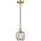 Edison Belfast 6" Satin Gold Cord Hung Mini Pendant w/ Clear Crackle S