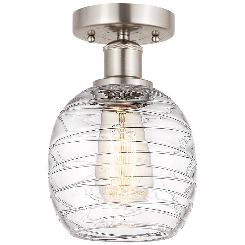 Image 1 Edison Belfast 6" Semi-Flush Mount - Brushed Satin Nickel - Deco Swir