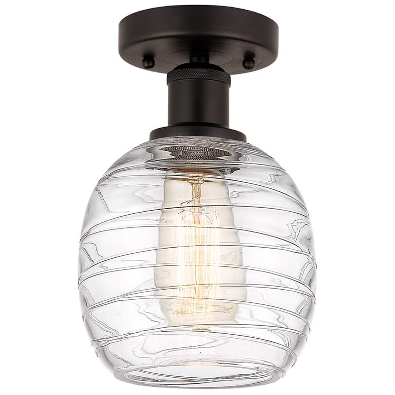 Image 1 Edison Belfast 6" Semi-Flush Mount - Oil Rubbed Bronze - Deco Swirl S