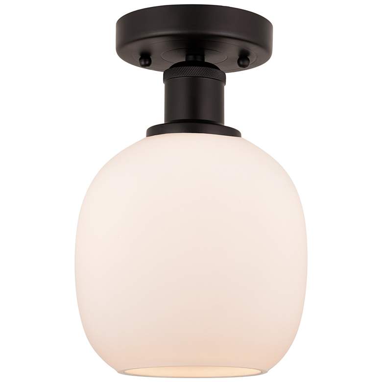 Image 1 Edison Belfast 6" Semi-Flush Mount - Oil Rubbed Bronze - Matte White