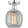 Edison Belfast  6" Semi-Flush Mount - Polished Chrome - Clear Crackle