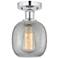 Edison Belfast  6" Semi-Flush Mount - Polished Chrome - Clear Crackle
