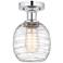 Edison Belfast 6" Semi-Flush Mount - Polished Chrome - Deco Swirl Sha