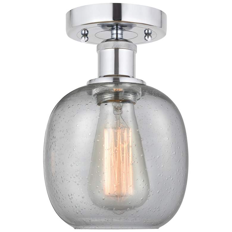 Image 1 Edison Belfast 6" Semi-Flush Mount - Polished Chrome - Seedy Shade