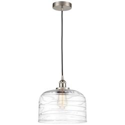 Edison Bell 11 1/2"W Brushed Satin Nickel LED Mini Pendant