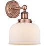 1_Edison Bell 11"H Antique Copper Wall Sconce w/ White Glass