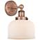 Edison Bell 11"H Antique Copper Wall Sconce w/ White Glass