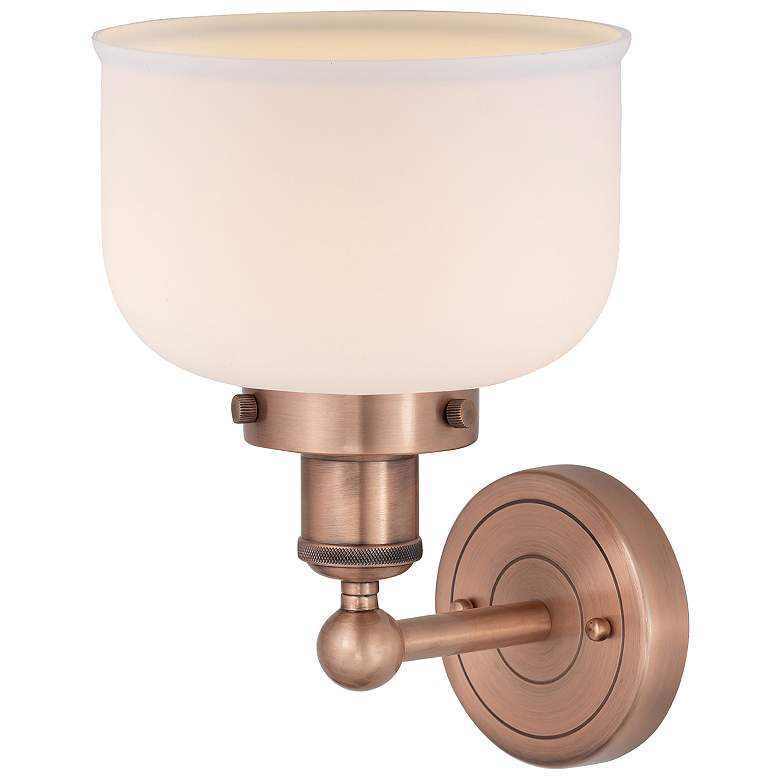 Image 2 Edison Bell 11"H Antique Copper Wall Sconce w/ White Glass more views
