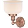 2_Edison Bell 11"H Antique Copper Wall Sconce w/ White Glass more views