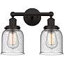 1_Edison Bell 11"H Bronze 2-Light Wall Sconce w/ Seedy Shade