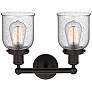 2_Edison Bell 11"H Bronze 2-Light Wall Sconce w/ Seedy Shade more views
