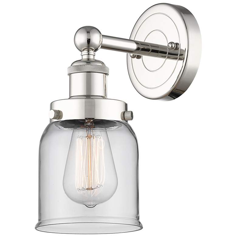 Image 1 Edison Bell 11"H Polished Nickel Wall Sconce w/ Clear Shade