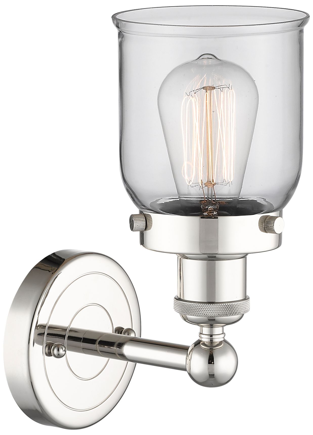 Image 2 Edison Bell 11"H Polished Nickel Wall Sconce w/ Clear Shade more views