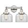 Edison Bell 15.5"W 2 Light Polished Nickel Bath Light With Clear Shade