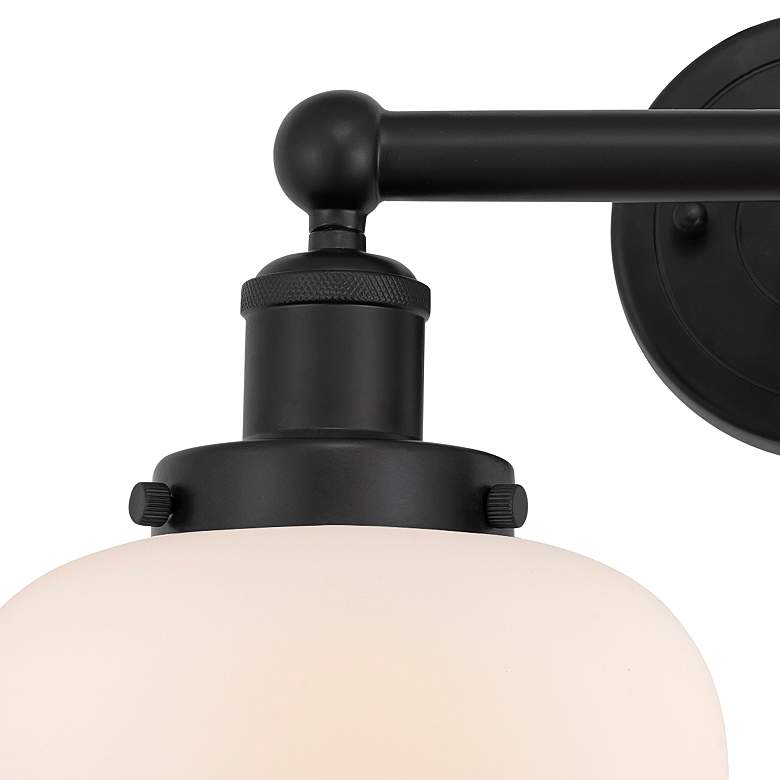 Image 2 Edison Bell 16" 2-Light Matte Black Bath Light w/ Matte White Shade more views
