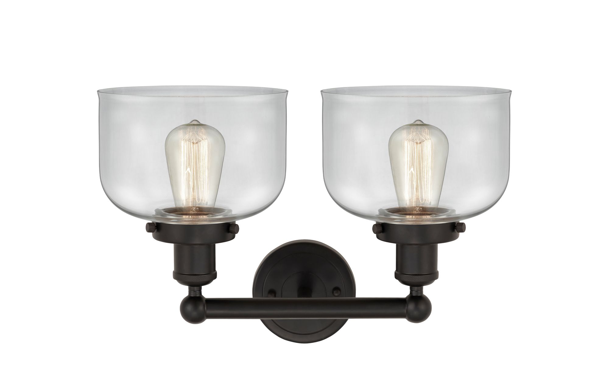Image 2 Edison Bell 16" 2-Light Oil Rubbed Bronze Bath Light w/ Clear Shade more views