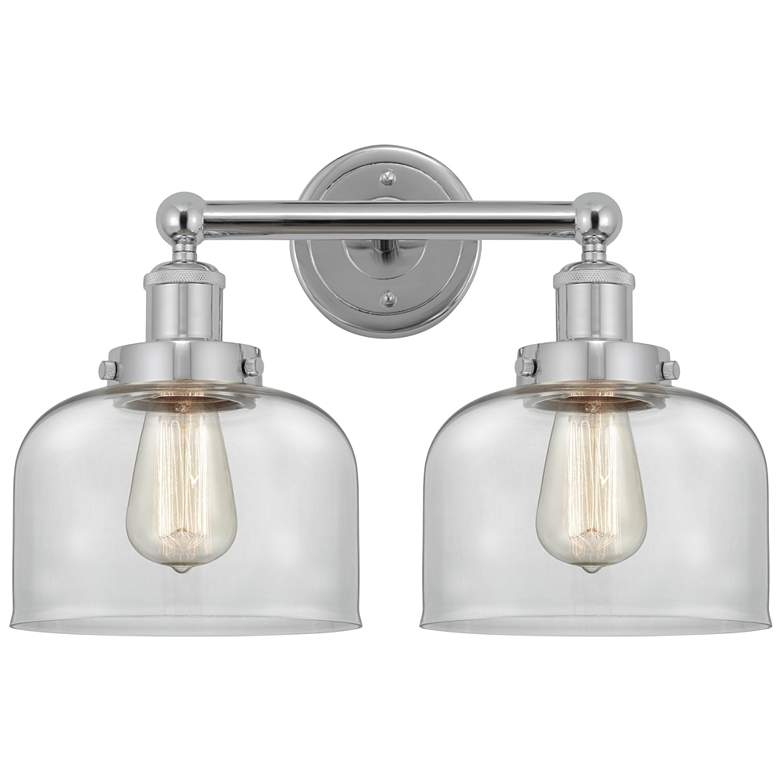 Image 1 Edison Bell 16" 2-Light Polished Chrome Bath Light w/ Clear Shade