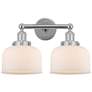 Edison Bell 16" 2-Light Polished Chrome Bath Light w/ Matte White Shad