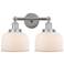Edison Bell 16" 2-Light Polished Chrome Bath Light w/ Matte White Shad