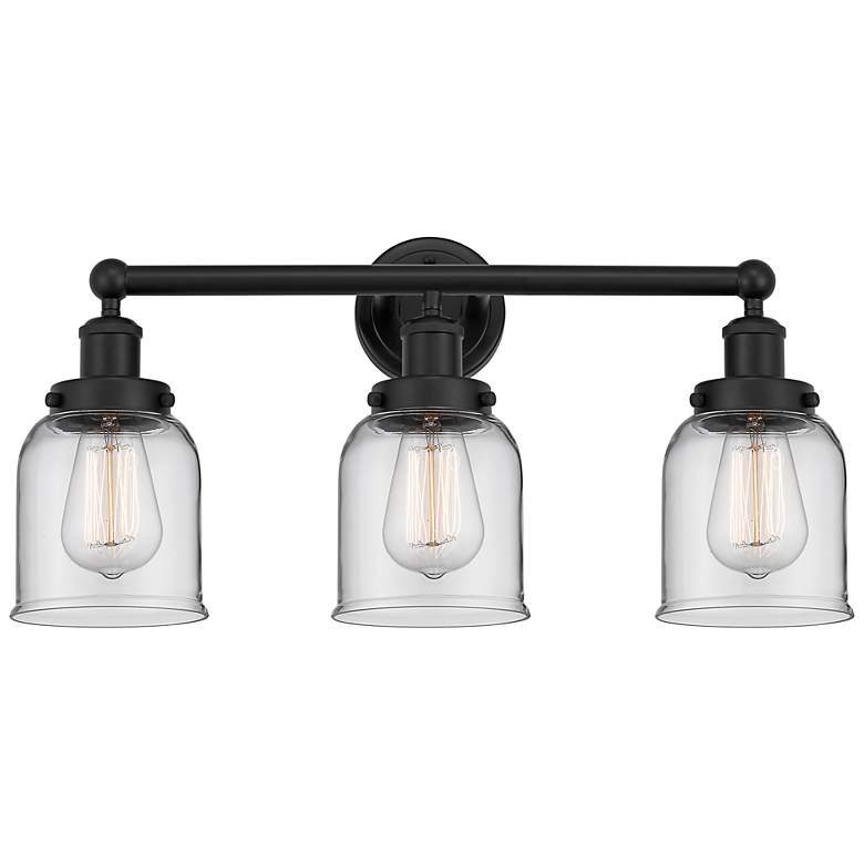 Image 1 Edison Bell 24" Wide Matte Black 3-Light Bath Light
