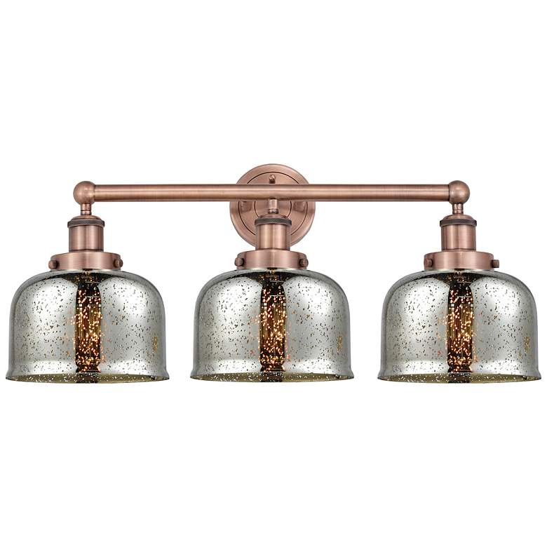Image 1 Edison Bell 25 3/4" Wide Antique Copper 3-Light Bath Light