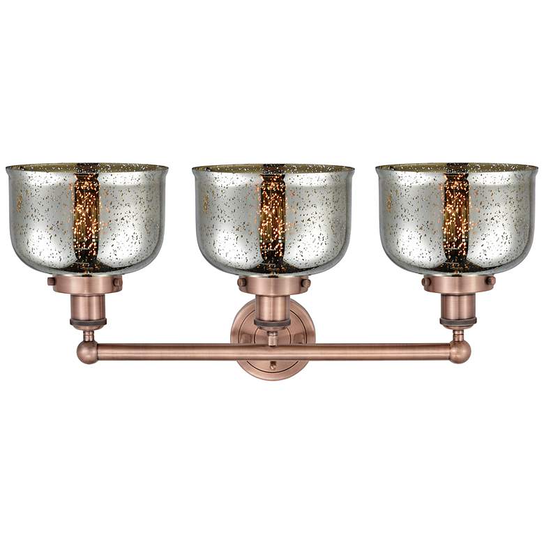 Image 3 Edison Bell 25 3/4" Wide Antique Copper 3-Light Bath Light more views