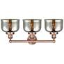 3_Edison Bell 25 3/4" Wide Antique Copper 3-Light Bath Light more views