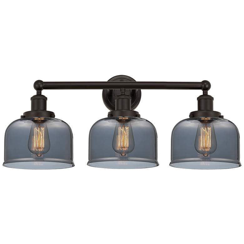Image 1 Edison Bell 25 3/4"W Oil-Rubbed Bronze 3-Light Bath Light