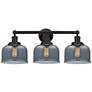 Edison Bell 25 3/4"W Oil-Rubbed Bronze 3-Light Bath Light