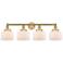 Edison Bell 34 3/4" Wide Brushed Brass 4-Light Bath Light
