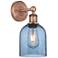 Edison Bella 11.75" High Antique Copper Sconce With Princess Blue Shad