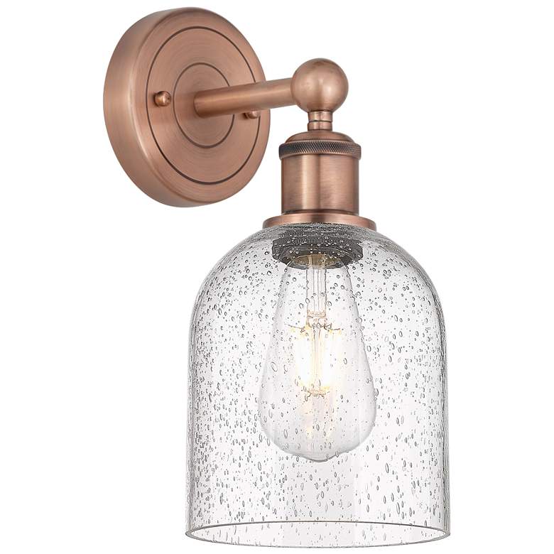 Image 1 Edison Bella 11.75" High Antique Copper Sconce With Seedy Shade