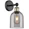 Edison Bella 11.75" High Black Antique Brass Sconce With Light Smoke S