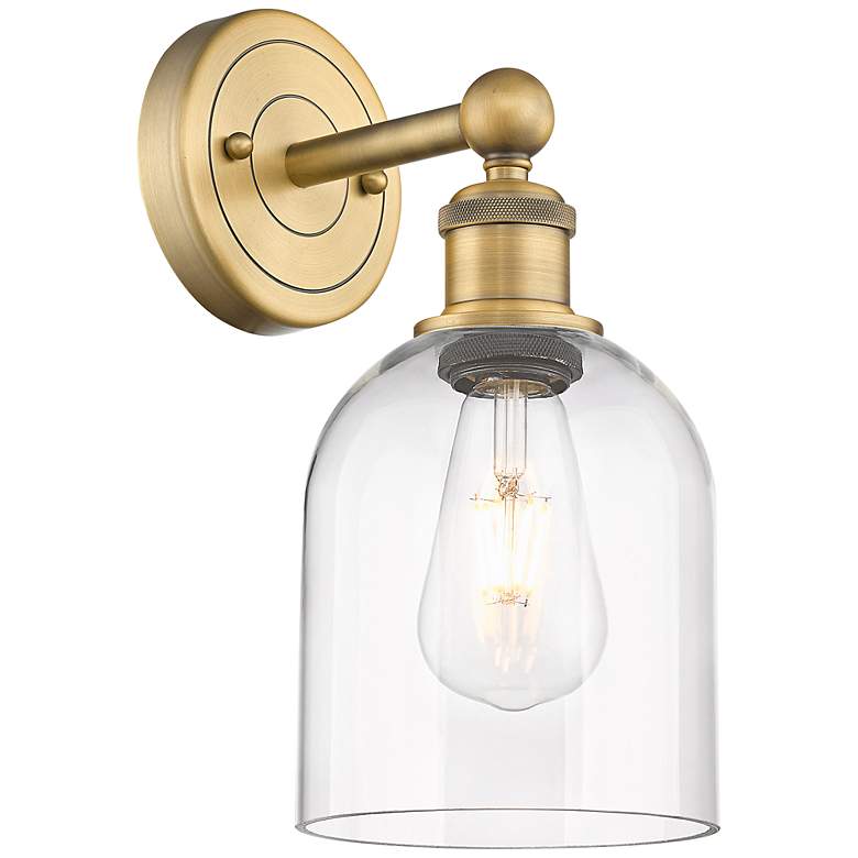 Image 1 Edison Bella 11.75" High Brushed Brass Sconce With Clear Shade