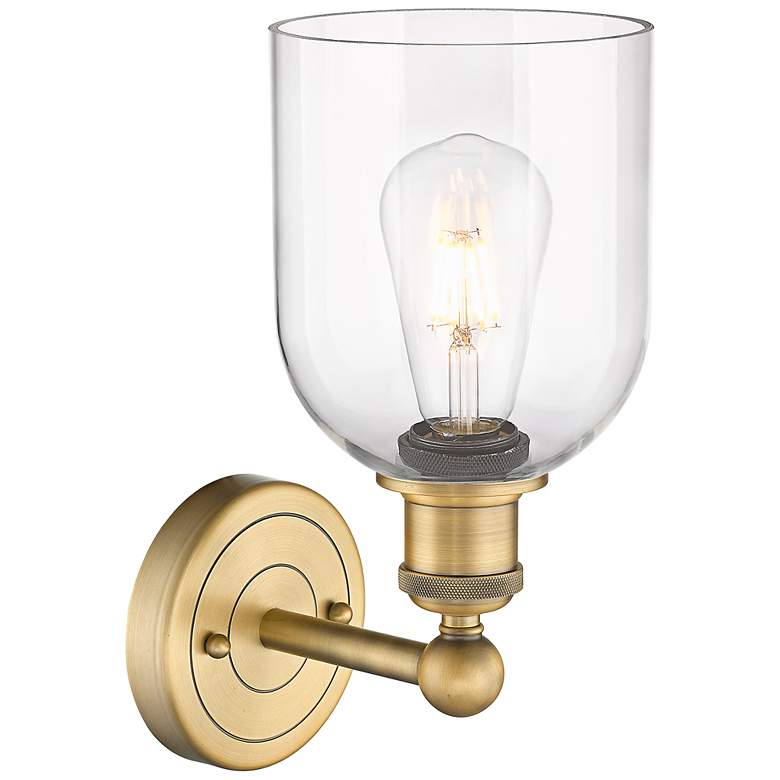 Image 3 Edison Bella 11.75" High Brushed Brass Sconce With Clear Shade more views