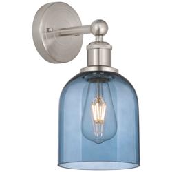 Edison Bella 11.75" High Brushed Satin Nickel Sconce w/ Princess Blue