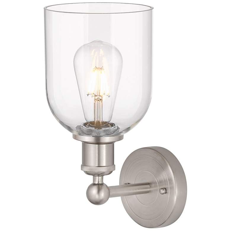 Image 2 Edison Bella 11.75" High Brushed Satin Nickel Sconce With Clear Shade more views