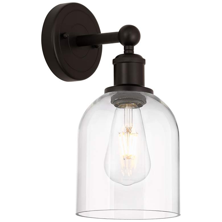 Image 1 Edison Bella 11.75" High Oil Rubbed Bronze Sconce With Clear Shade