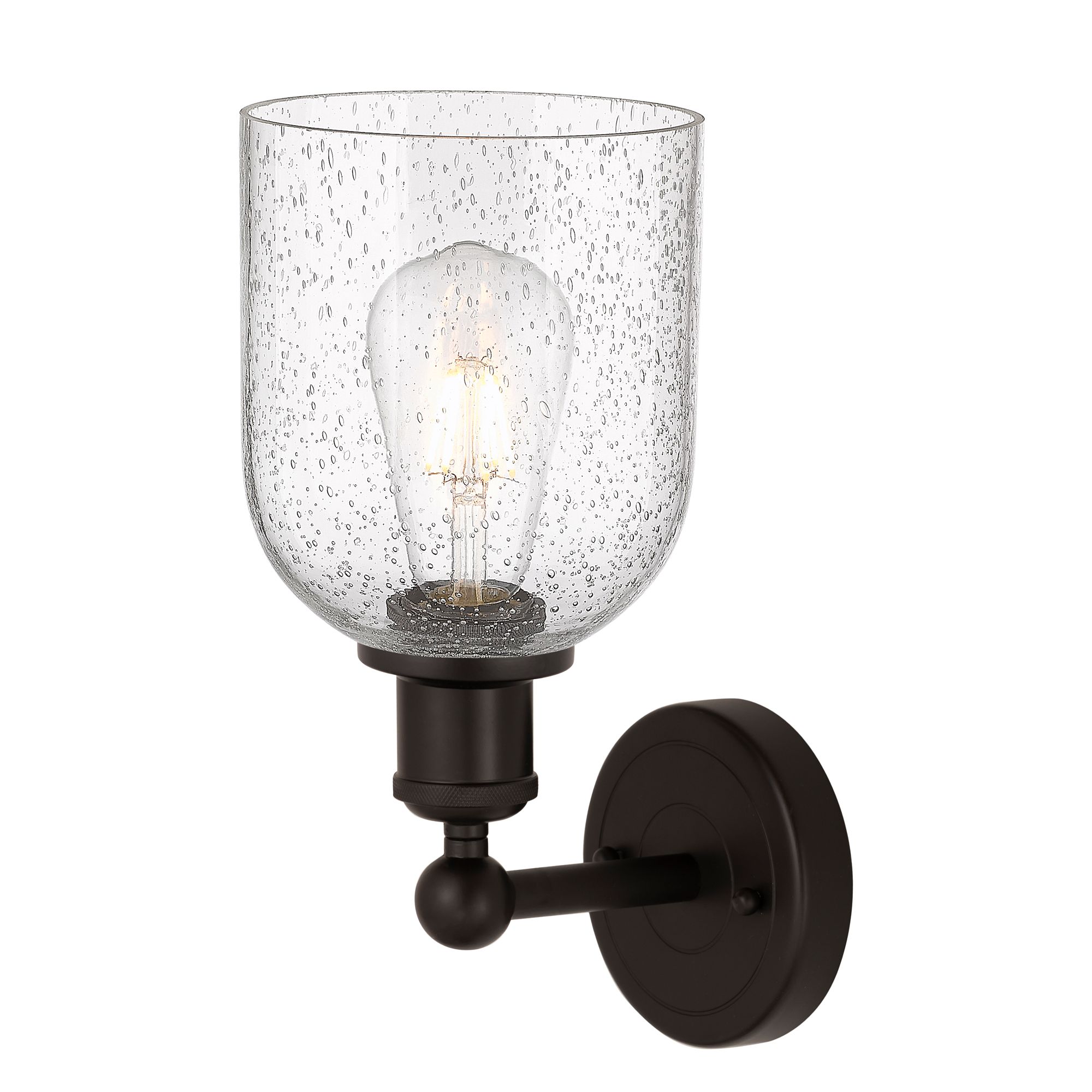 Image 2 Edison Bella 11.75" High Oil Rubbed Bronze Sconce With Seedy Shade more views