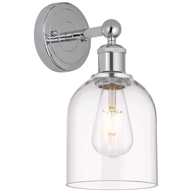 Image 1 Edison Bella 11.75" High Polished Chrome Sconce With Clear Shade